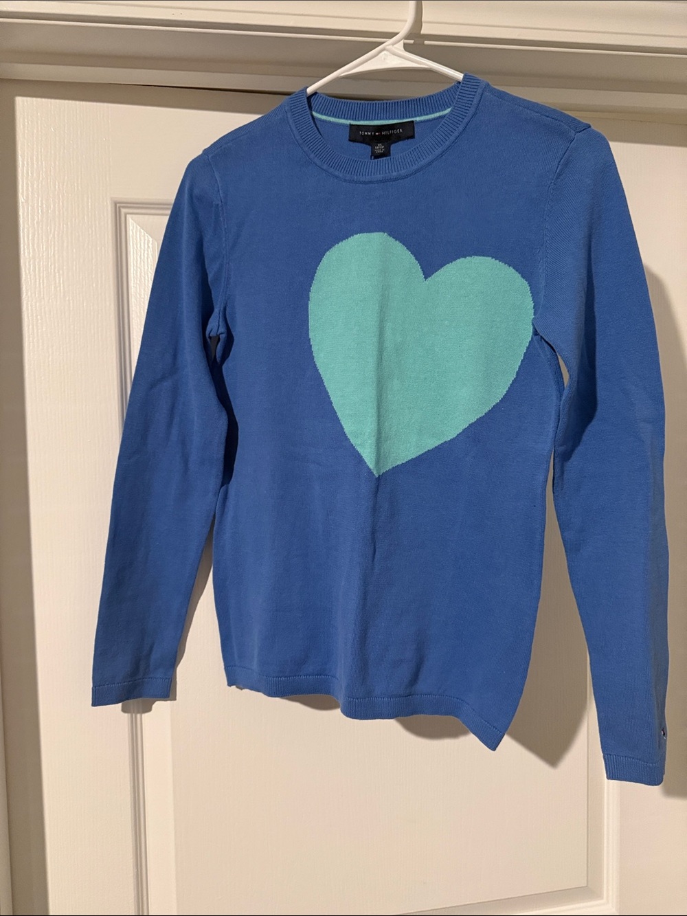 Tommy Hilfiger Blue Sweater with Mint Heart